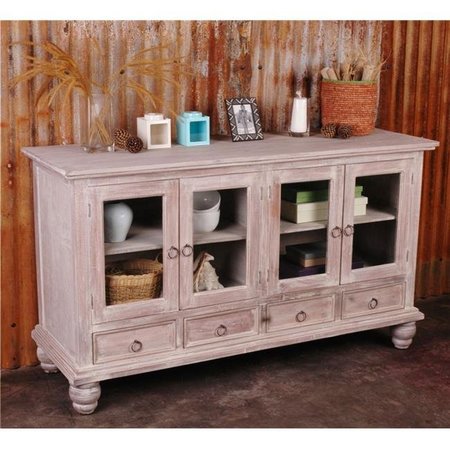 SUNSET TRADING Sunset Trading CC-CAB1141S-LW Cottage Wood Sideboard  Distressed Gray CC-CAB1141S-LW